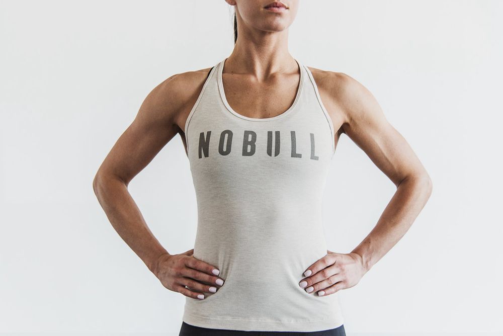 Débardeurs NOBULL Femme Grise - NOBULL Racerback,France (4907-XLZYJ)